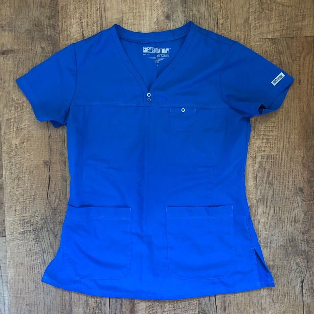 GREY’S ANATOMY Medical Uniform Scrub Top - Royal Blue, Small
